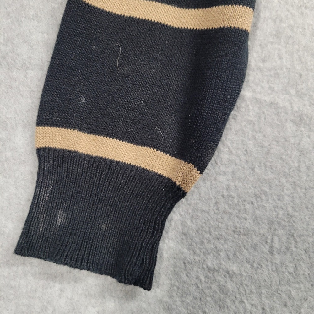 Christian Dior Size Medium Sweater Striped Black Tan Long Sleeved Cotton Blend - Picture 4 of 11